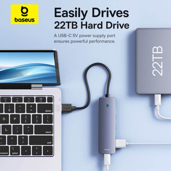 Baseus UltraJoy Series 4-Port HUB Lite - USB-A to 4-USB 3.0, 15cm Cable - Image 4
