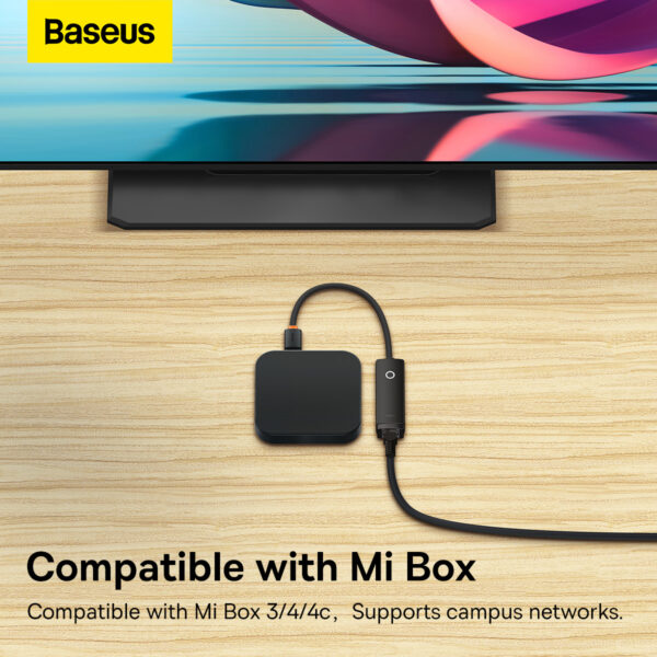 Baseus Lite Series Ethernet Adapter - USB-A to RJ45 LAN (1000Mbps) - Black - Image 4