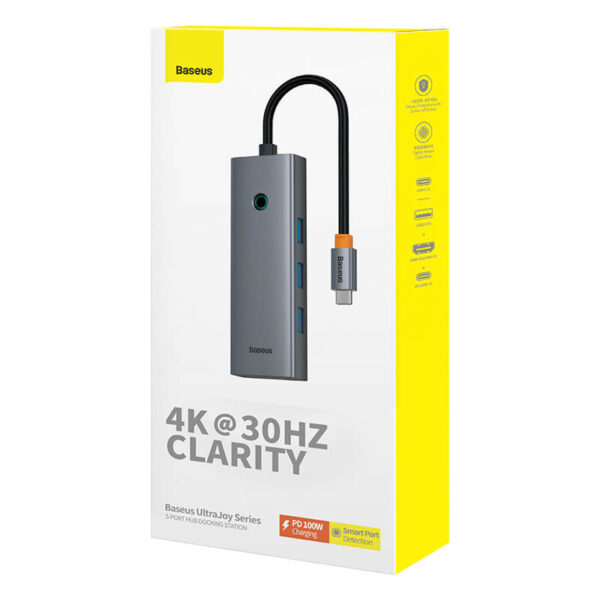 Baseus UltraJoy Series 5-Port HUB - USB-A to 4-USB 3.0 + 1-USB-C, High-Speed Data Transfer - Image 7