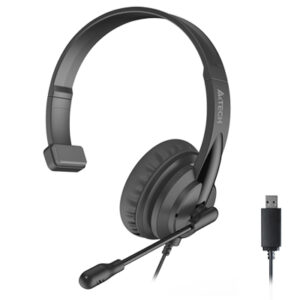 A4Tech HU-11 MONC Wired Headset - Stereo Sound with Noise-Isolating Microphone