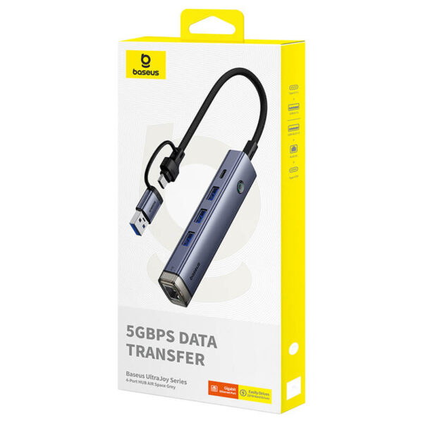Baseus UltraJoy Series 4-Port HUB AIR – Ultra-Thin USB-A to 4×USB 3.0 Hub - Image 2