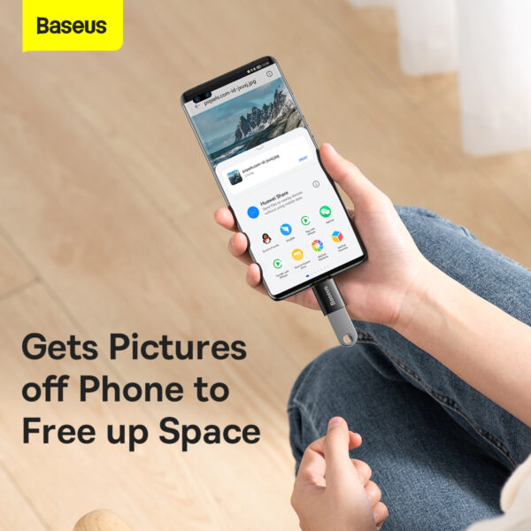 Baseus Ingenuity Series Mini OTG Adapter – Type-C to USB-A 3.1, Black - Image 4