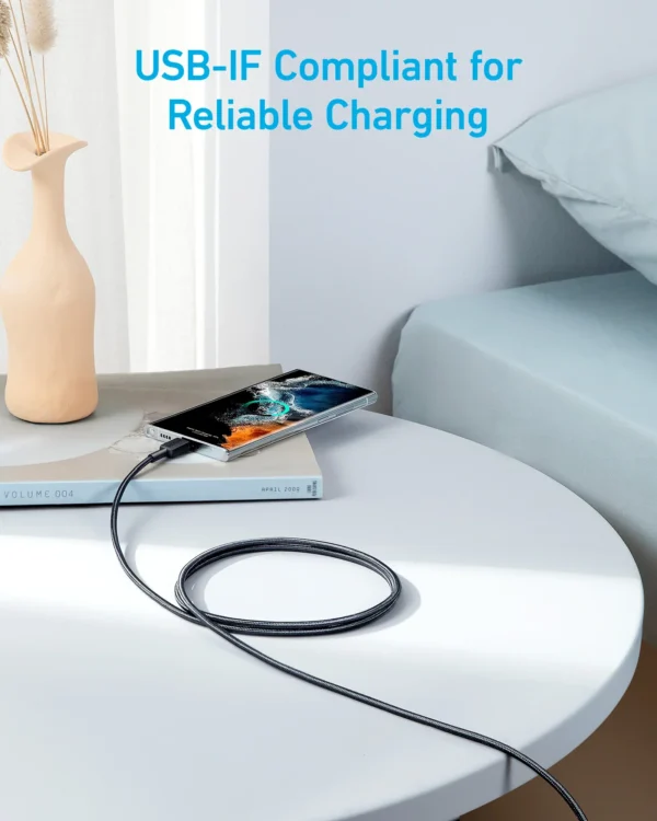 Anker 322 USB-C to USB-C Cable - 3ft / 0.9m | Fast Charging & Sync Cable (60W) - Image 4