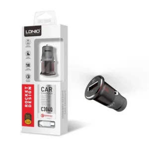 LDNIO C304Q Car Charger - Dual USB with QC3.0 & Micro USB Cable Included