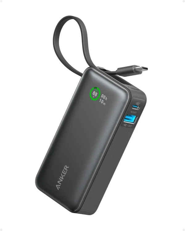 Anker Nano Power Bank - 30W USB-C Fast Charging | Built-In USB-C Cable | Compact Design