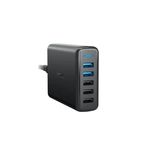 Anker PowerPort Speed 5 - 5-Port USB Desktop Charger (Black) with Quick Charge 3.0