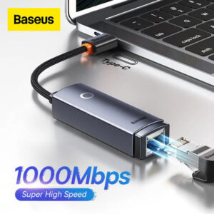Baseus Lite Series Ethernet Adapter - Type-C to RJ45 LAN (1000Mbps) - Black