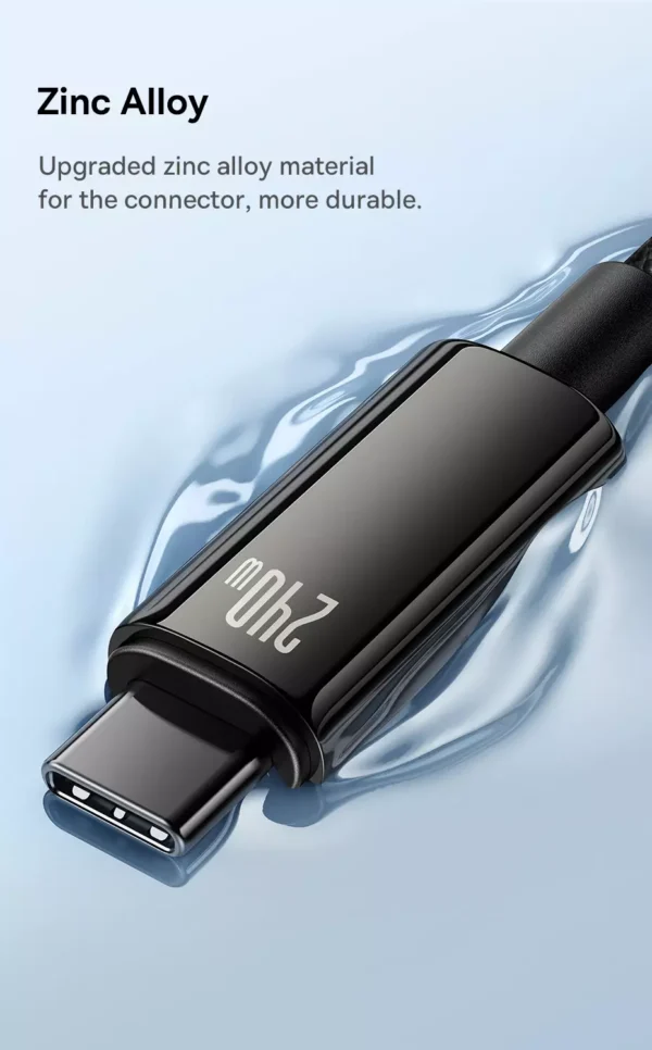 Baseus Tungsten Gold Fast Charging Data Cable Type C to Type C 240W 1M - Black - Image 2