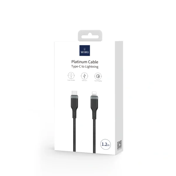 WiWU PT04 Type-C to iPhone PD Platinum Cable - 3A Fast Charging (1.2M)