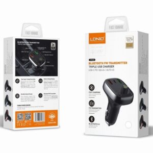 LDNIO C704Q 30W Car Charger with Bluetooth 5.0 FM Transmitter - QC3.0 + PD Fast Charging
