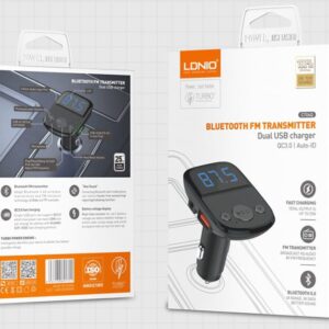 LDNIO C706Q 25W Bluetooth 5.0 Car Charger - FM Transmitter + Dual USB Fast Charging