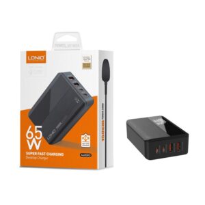 LDNIO A4808Q 65W Desktop Fast Charger - 4-Port USB-C PD & QC 3.0 Charging Hub