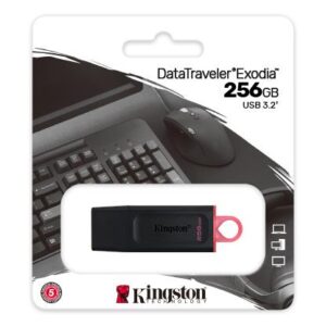 Kingston Data Traveler Exodia 256GB USB 3.2 Flash Drive - Black/Red