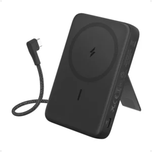 Anker Zolo 10,000mAh Magnetic Power Bank - 30W USB-C PD, Built-In Cable, 7.5W Wireless Charging, Multi-Angle Stand - Black