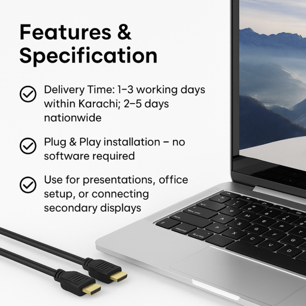 HDMI Cable - High-Speed 4K Support (1.5m / 3m / 5m) - Image 2