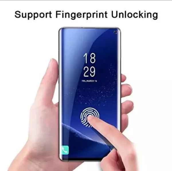 Samsung Galaxy S20 / S20+ / S20 Ultra UV Tempered Glass - Full Adhesive Screen Protector with Fingerprint Unlock Support - Image 3