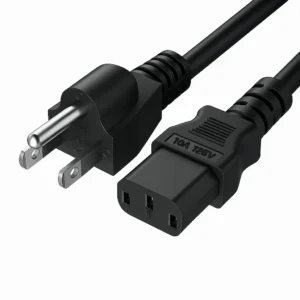 Power Cable Male to Female 3-Pin - Compatible with CPU, Monitor, UPS, Printer
